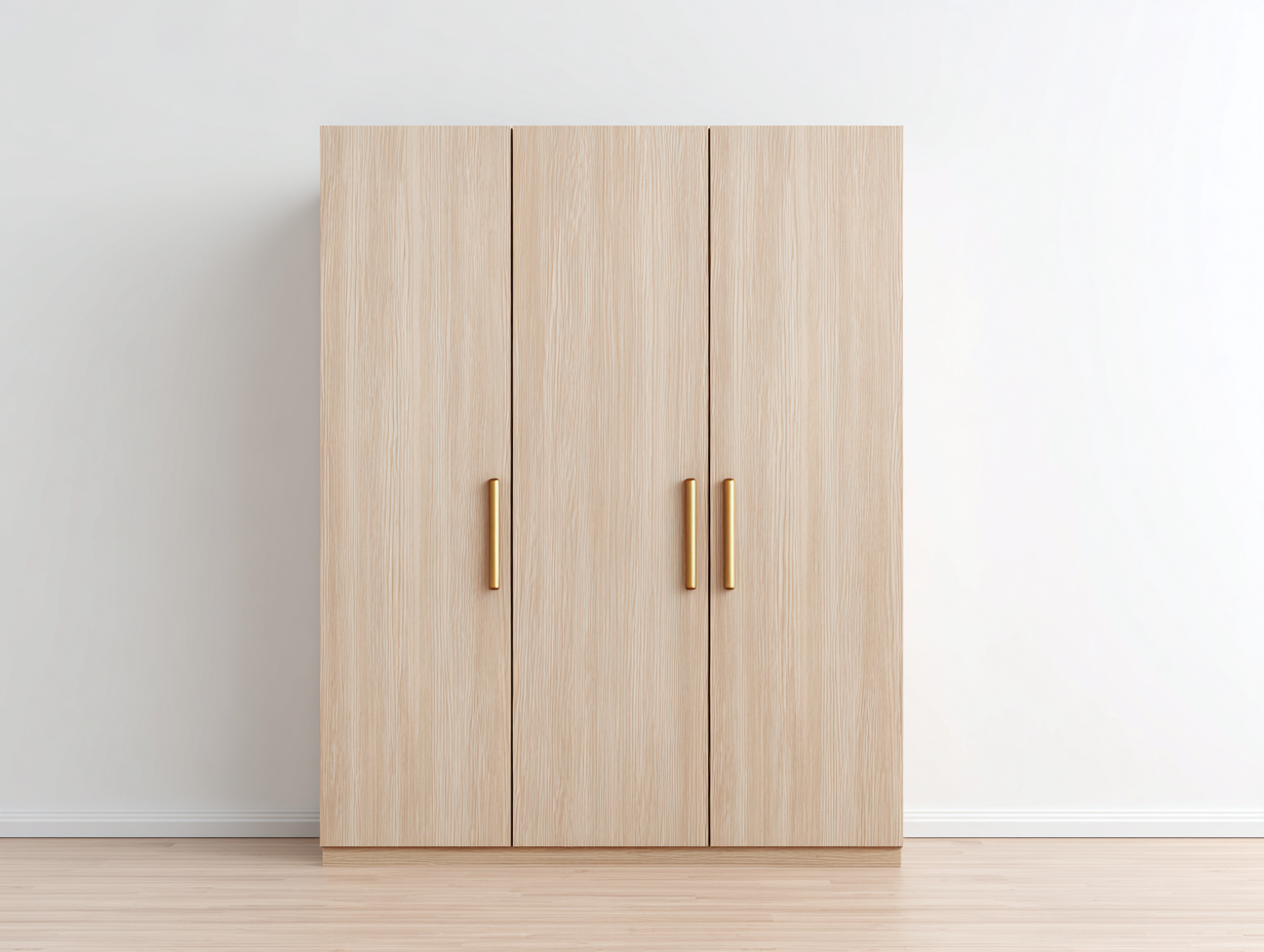 Kleiderschränke mit drei Türen Holz MDF 180x60x200 cm - Naturholz - Moderner Stil geeignet für Schlafzimmer-Cozygetio