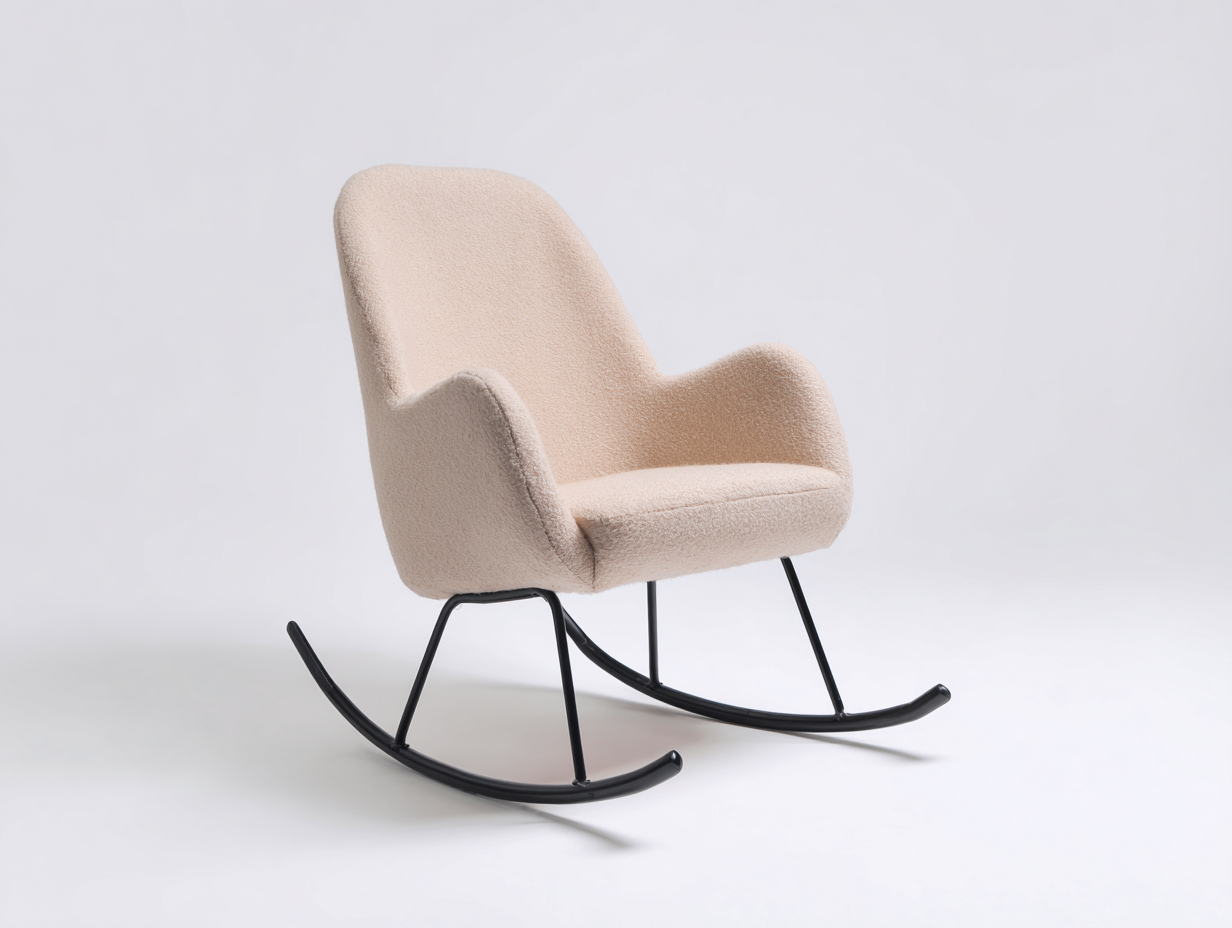 Schaukelstühle Stoff Metall 72x88x95 cm - Beige - Für Wohnzimmer Modernes Design-Homigohub