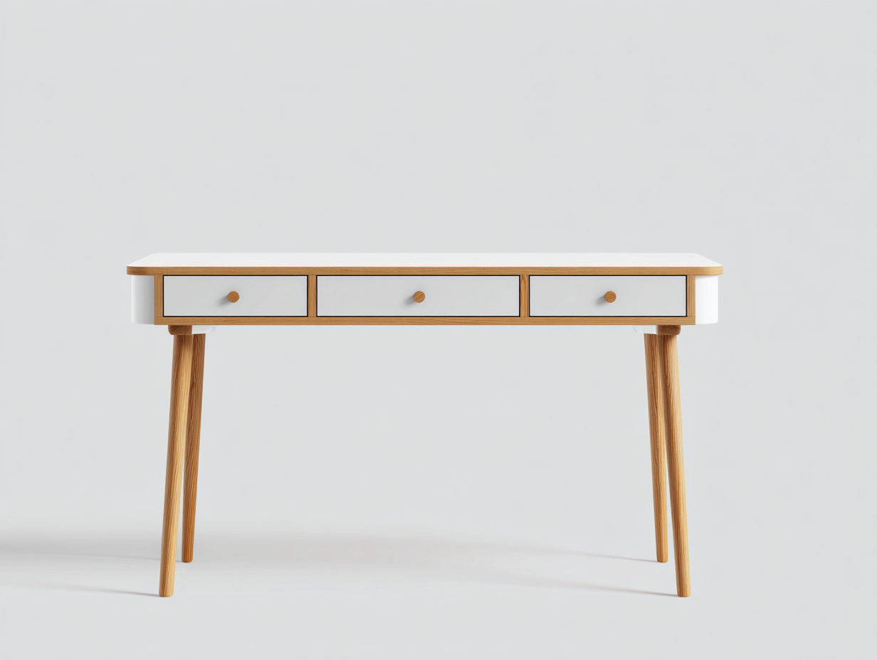 Schreibtisch Holz 120x50x75 cm - Eiche Weiß - Für Arbeitszimmer Modernes Design-Homigohub