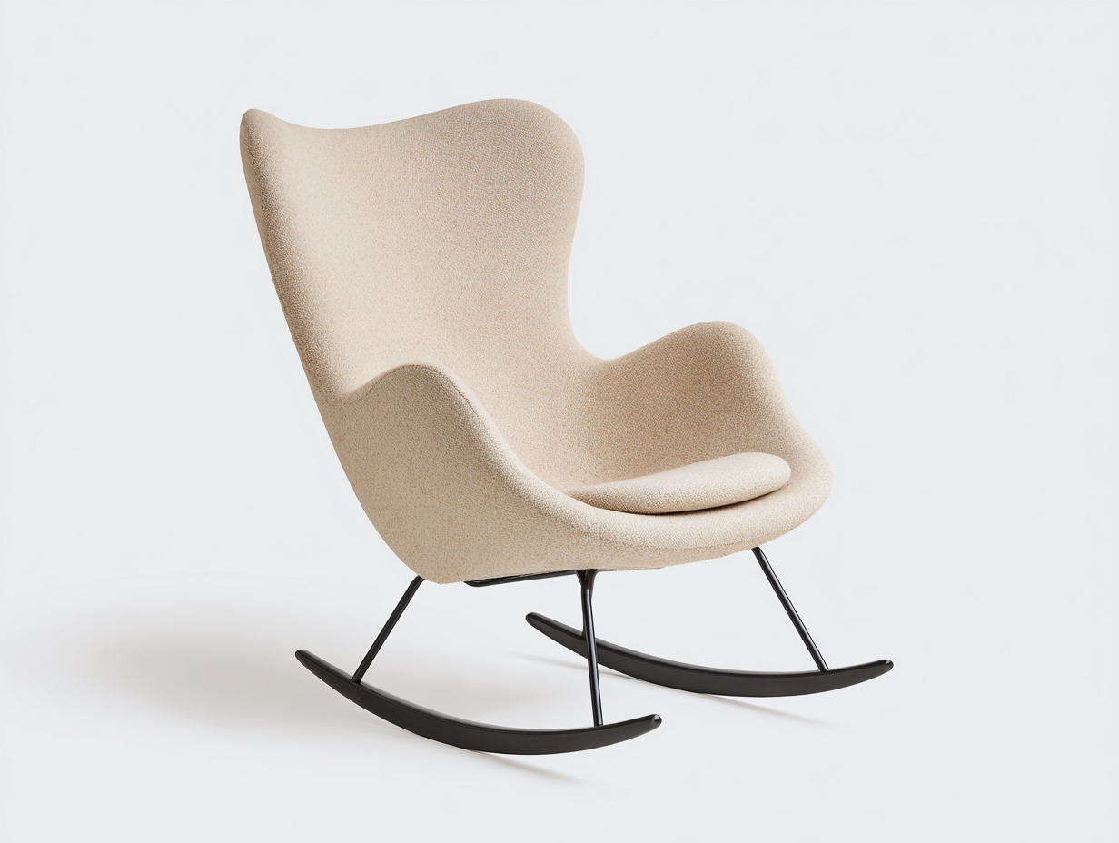 Schaukelstühle Stoff Polster Metallgestell 72x90x105 cm - Beige - Modernes Design geeignet für Wohnzimmer-Homigohub