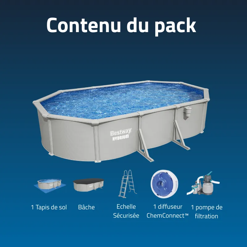Piscine acier ovale Hydrium 610 x 366 x 122 cm
