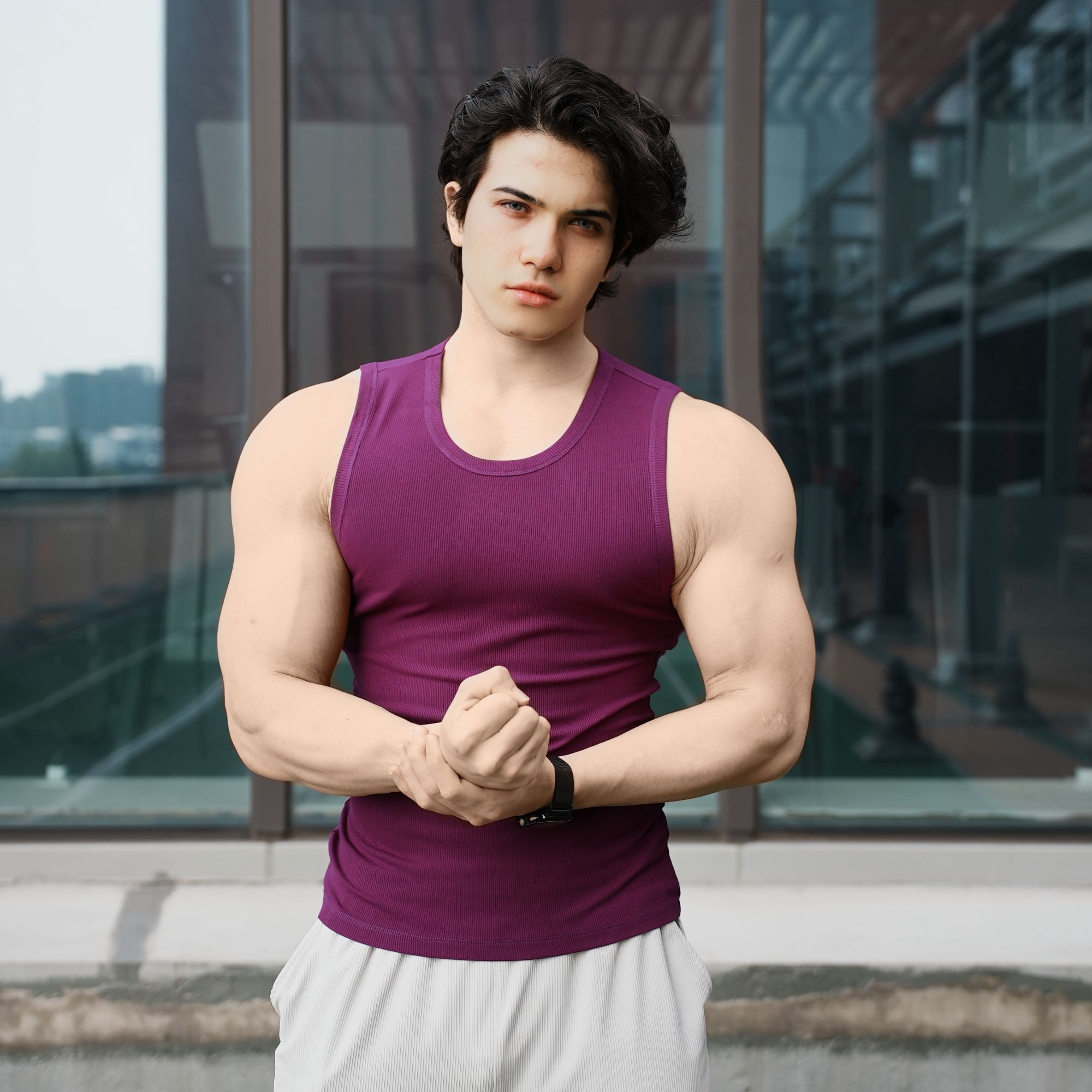 AOBOYUAN American-style vest 2.0 slim-fit 260g heavy-weight summer cooling sports training fitness vest