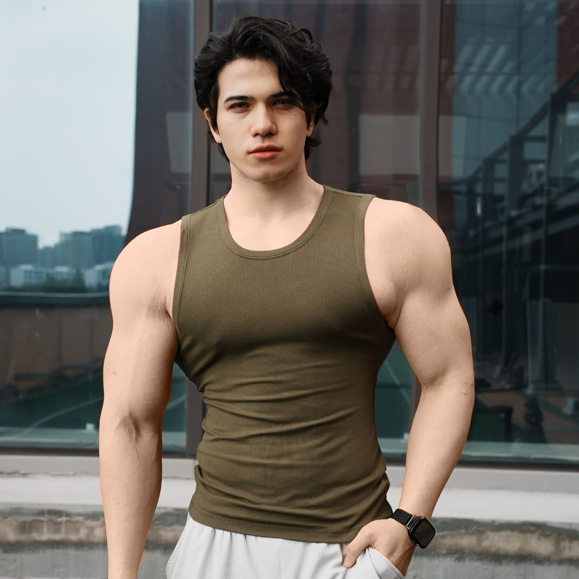 AOBOYUAN American-style vest 2.0 slim-fit 260g heavy-weight summer cooling sports training fitness vest