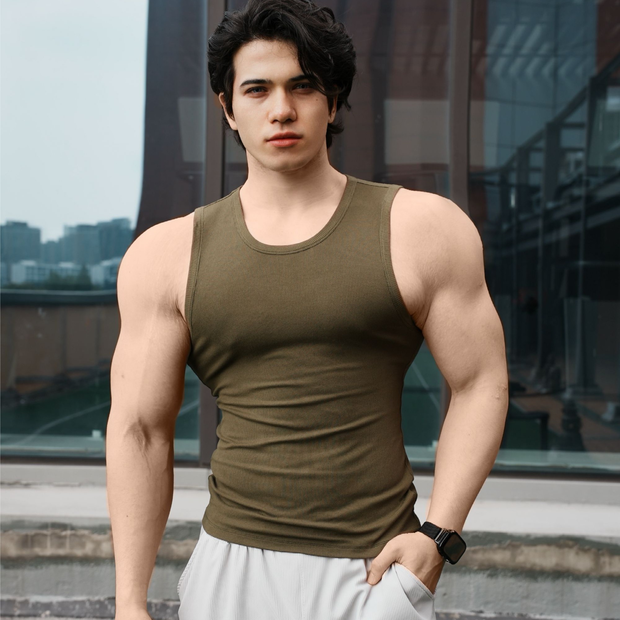 AOBOYUAN American-style vest 2.0 slim-fit 260g heavy-weight summer cooling sports training fitness vest