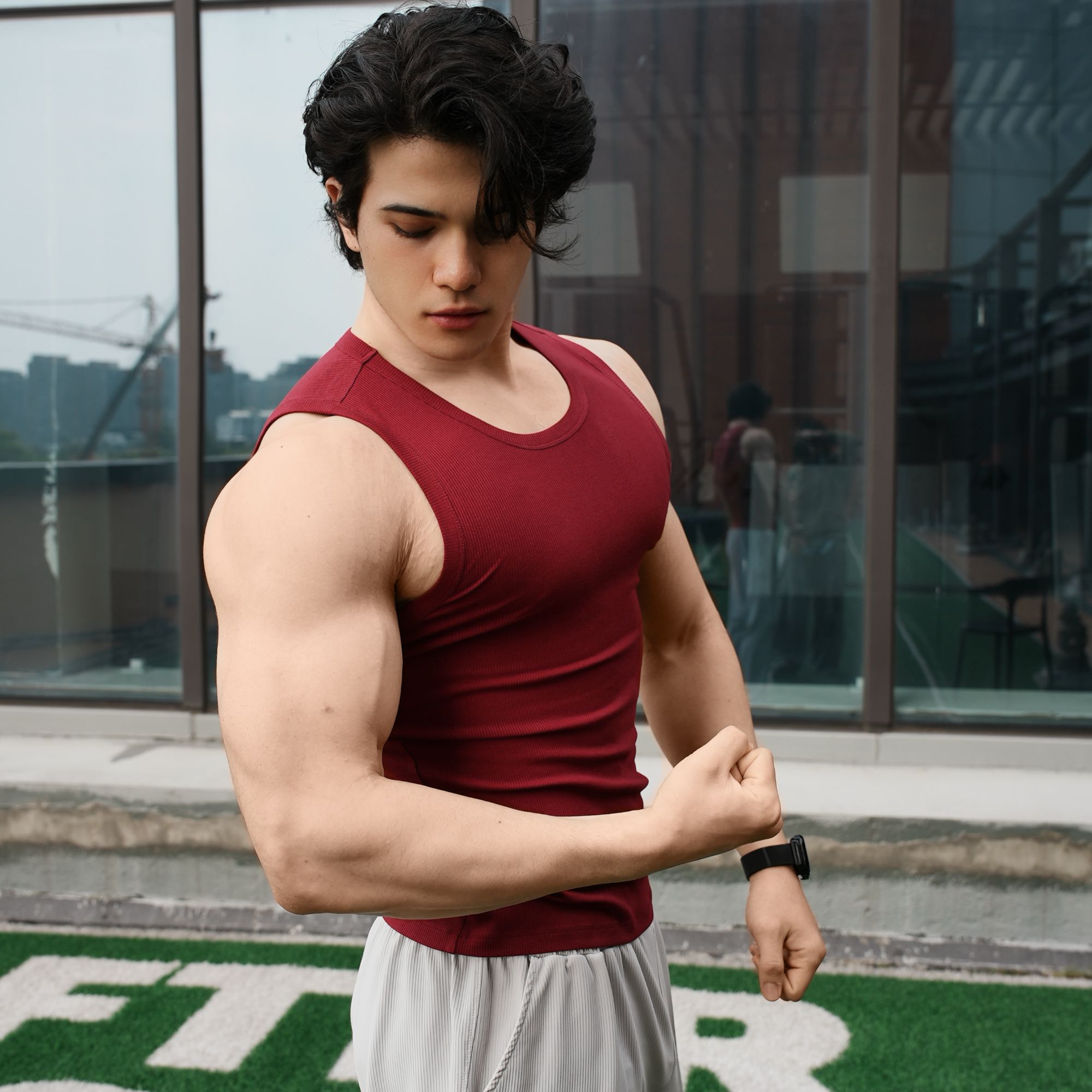AOBOYUAN American-style vest 2.0 slim-fit 260g heavy-weight summer cooling sports training fitness vest