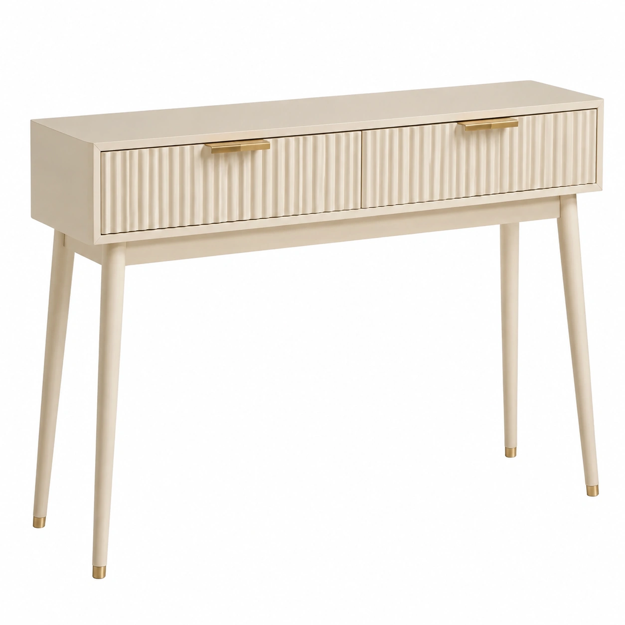 Consola beige elegante que ilumina cualquier entrada-oaklenza