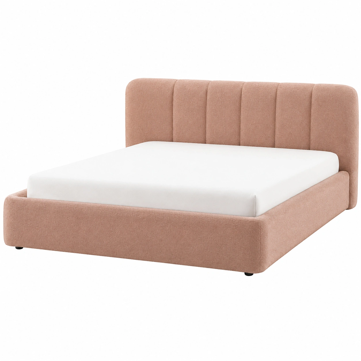 Cama Tapizada Rosa Palo con Cabecero Moderno-oaklenza