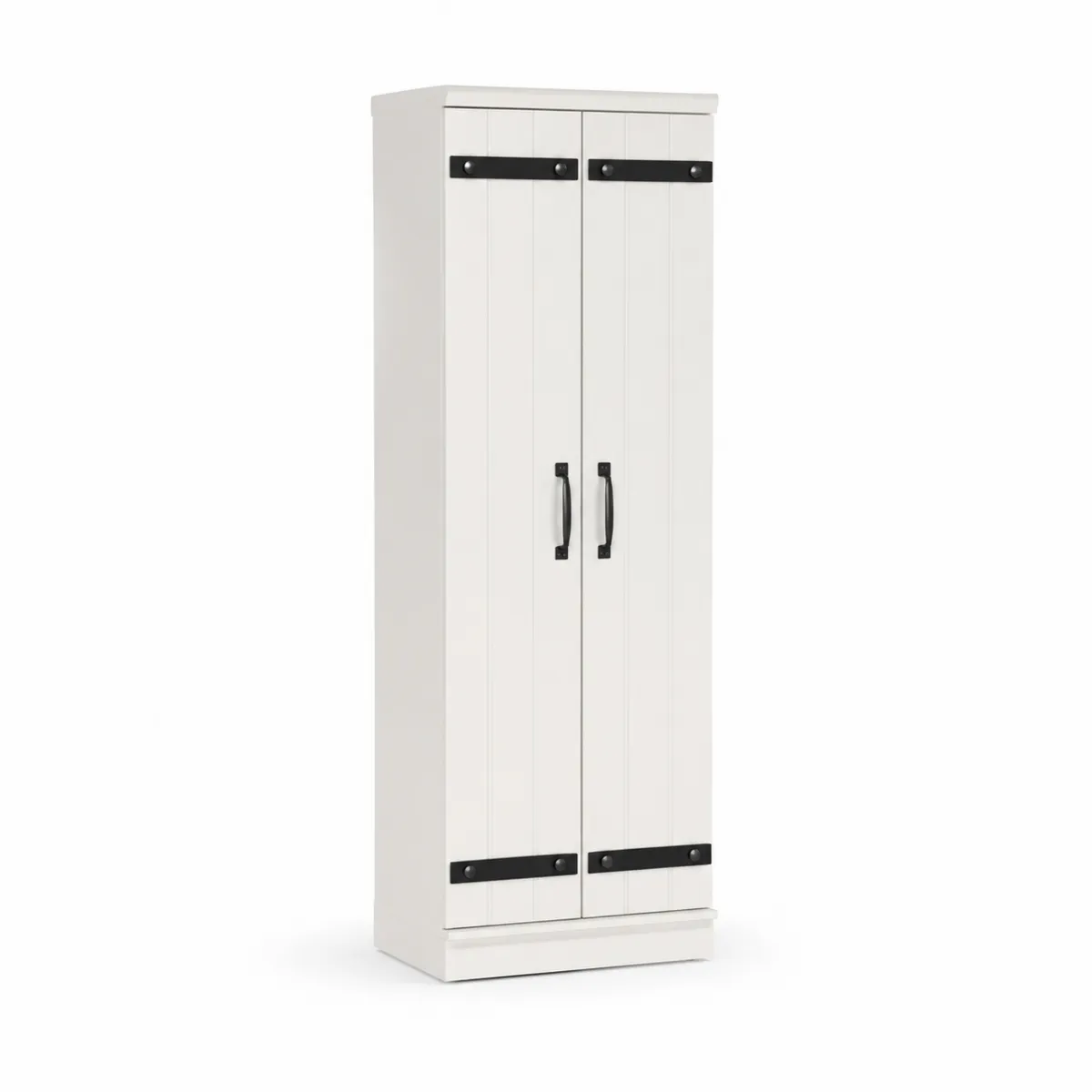 Armoire 2 portes bois Blanc et Noir 180 cm