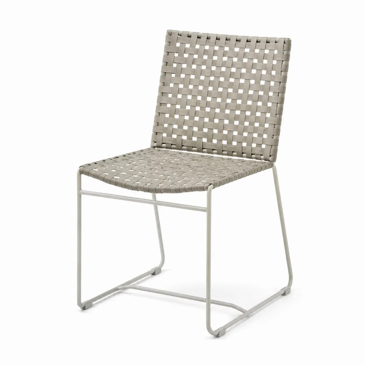 Silla de comedor de cuerda de PVC y acero, color Beige