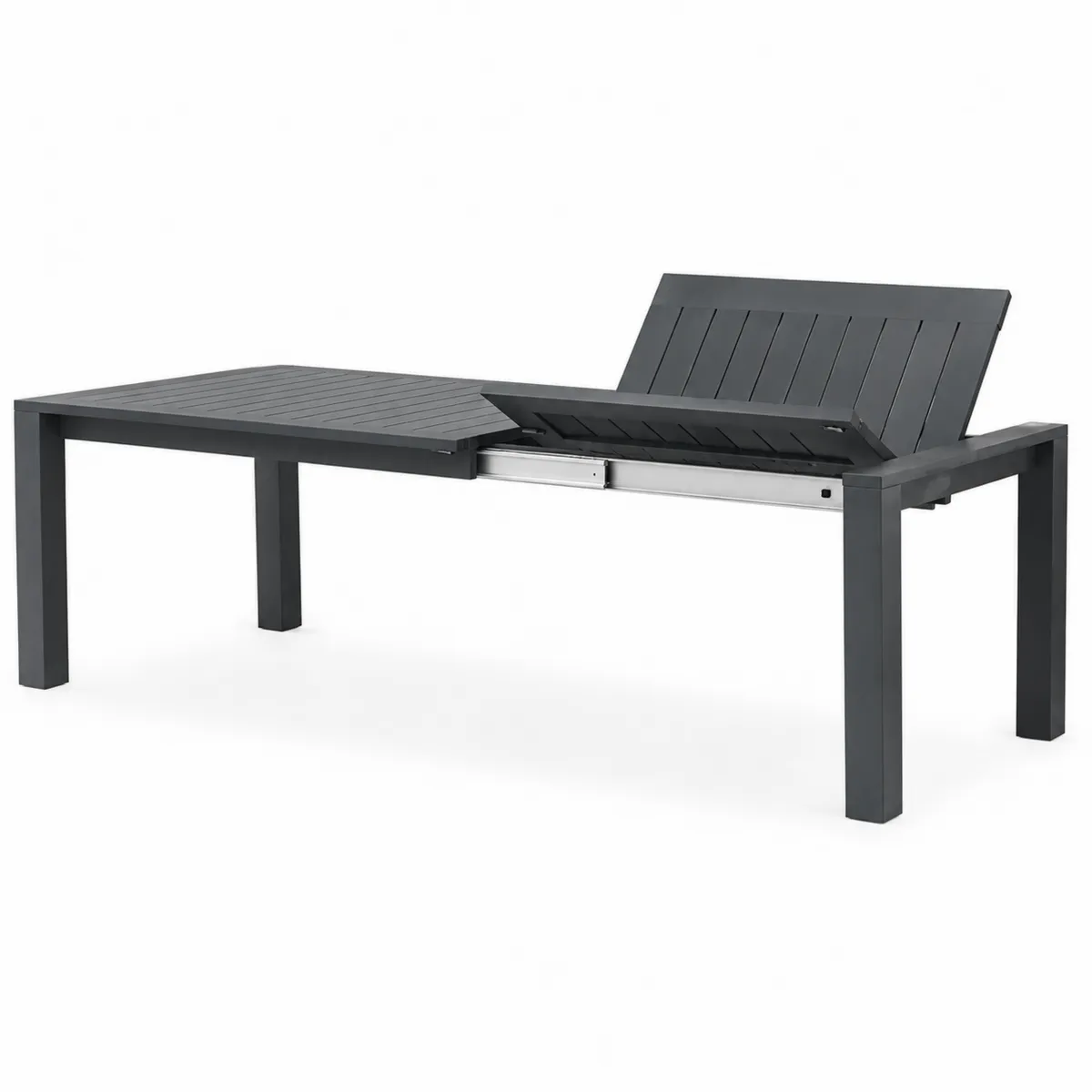 Mesa de aluminio extensible gris 200x90 cm