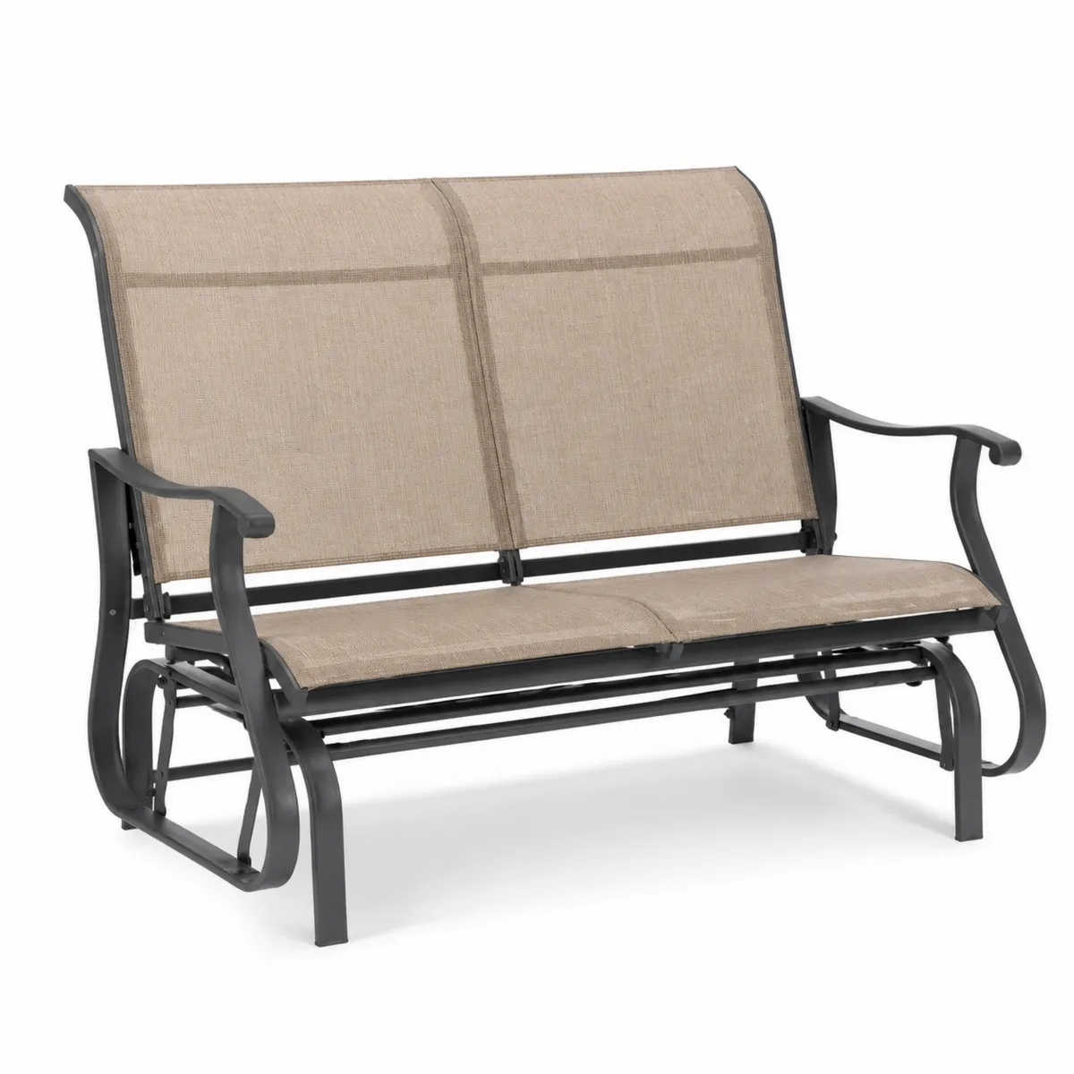 Banco columpio de metal y poliéster para exterior 120 cm Beige