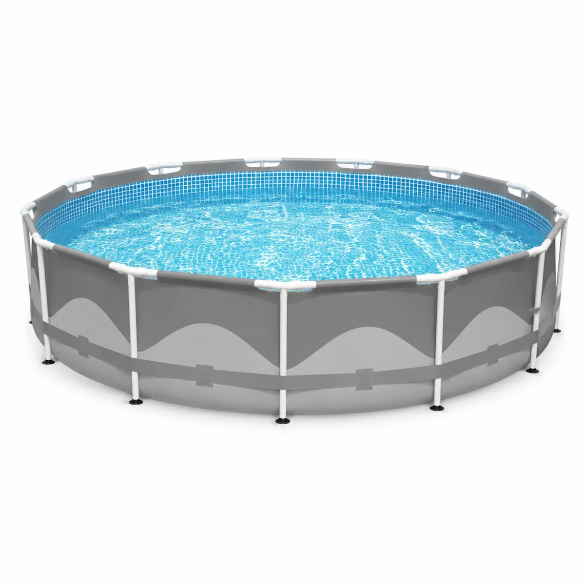 Piscina desmontable redonda de PVC y acero 360x90 cm gris