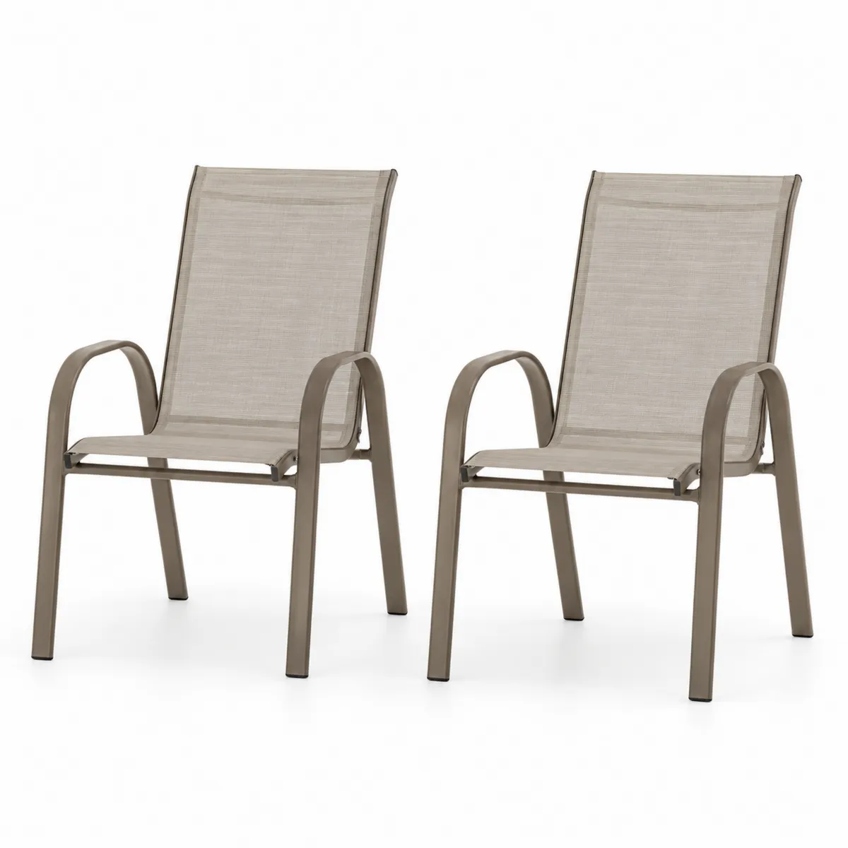 Conjunto de 2 Sillas de Jardín Aluminio Beige