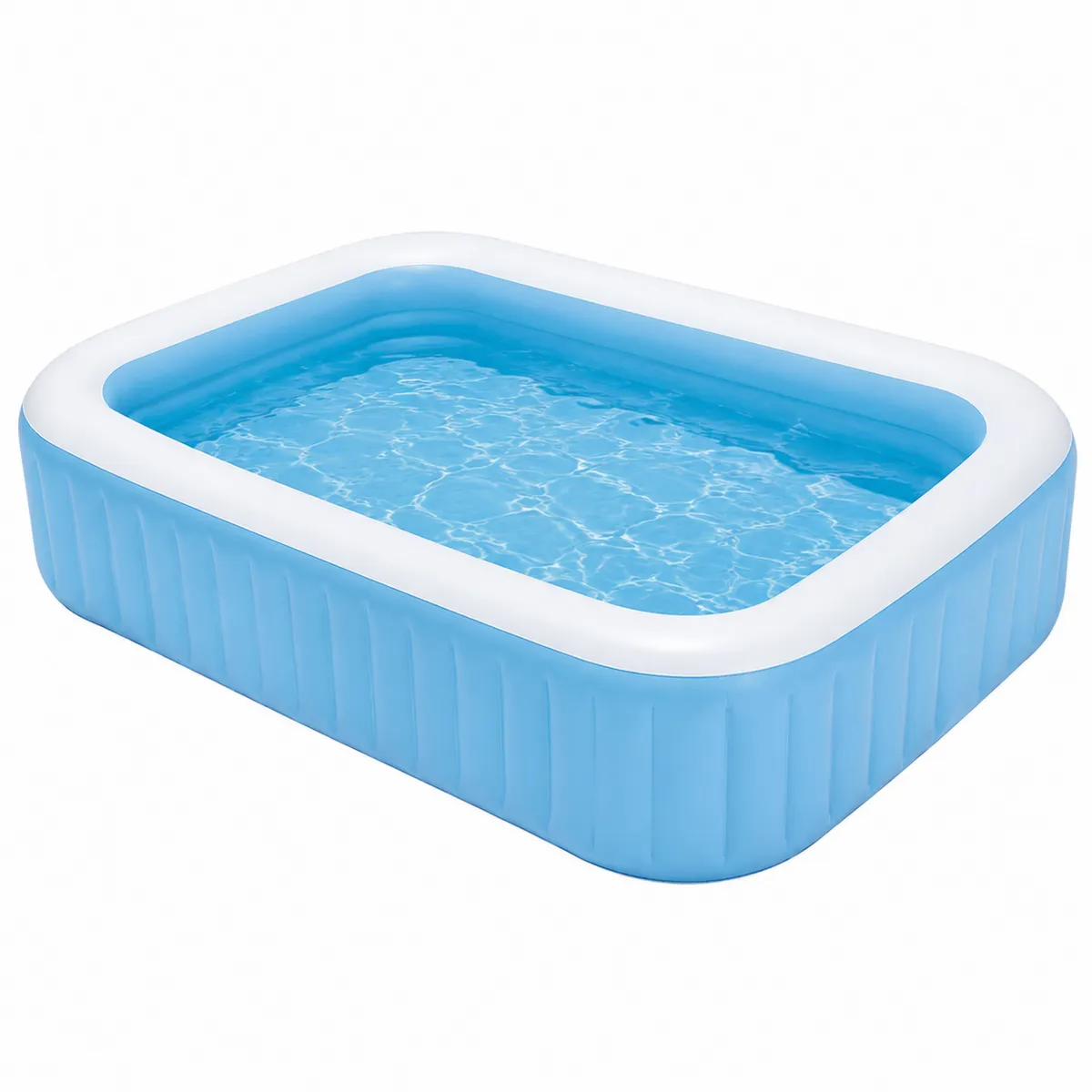 Piscine Gonflable Rectangulaire en PVC Bleu et Blanc 300x180x56 cm-Cosyvillaa