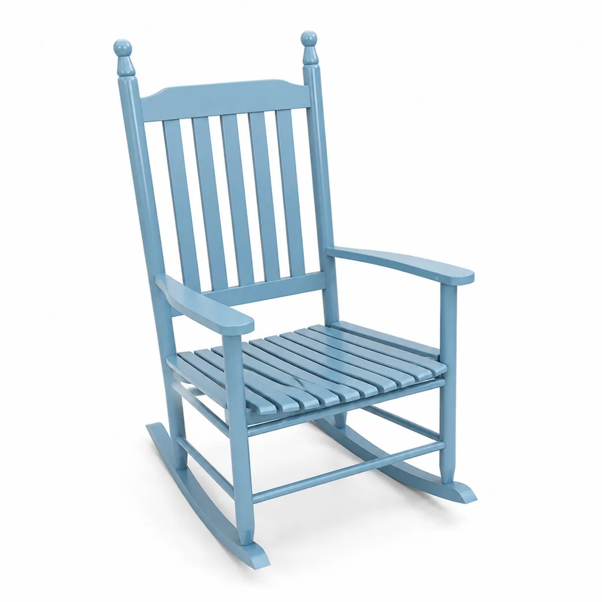 Chaise berçante en bois bleu-Cosyvillaa