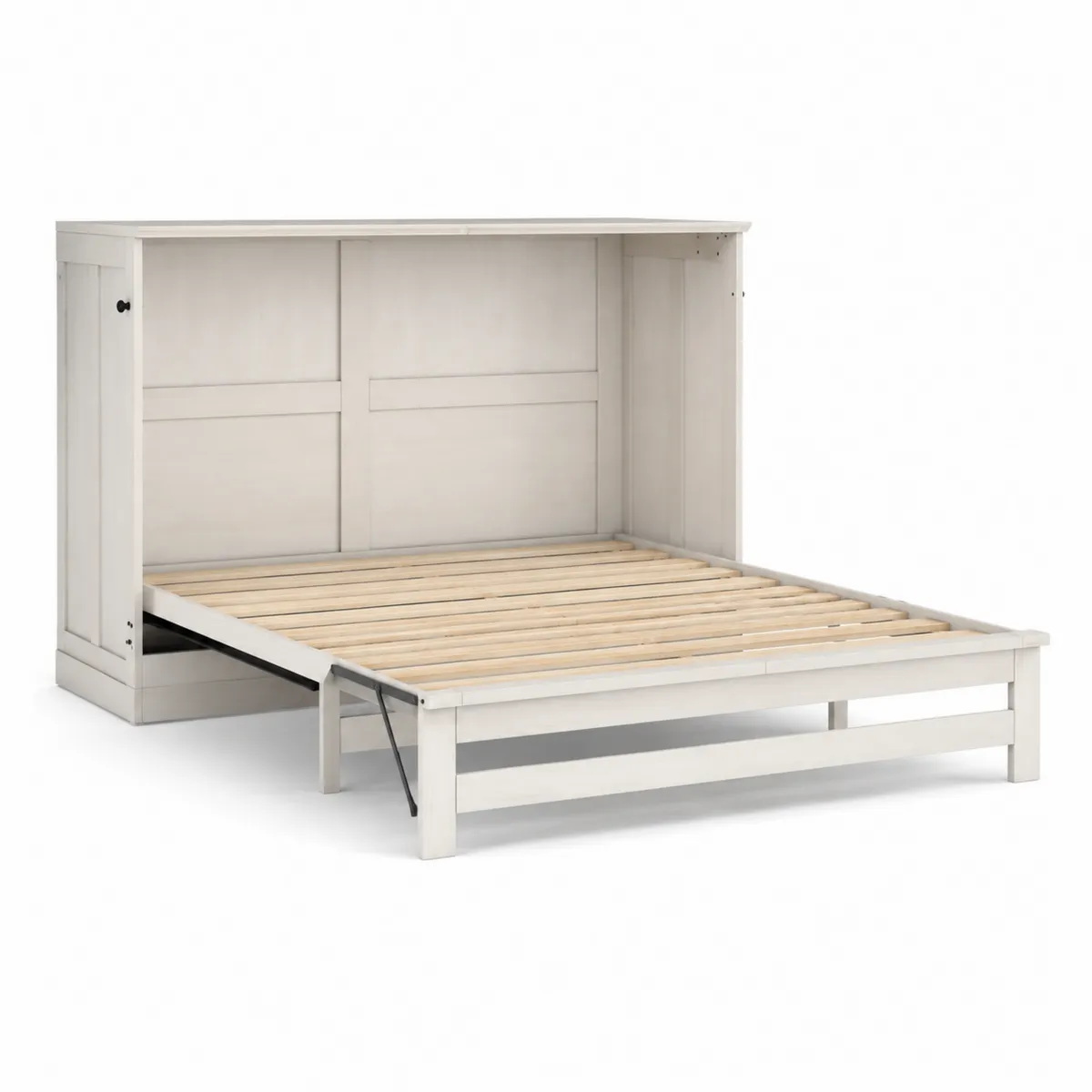 Lit escamotable en bois massif Blanc 200x160 cm-Cosyvillaa