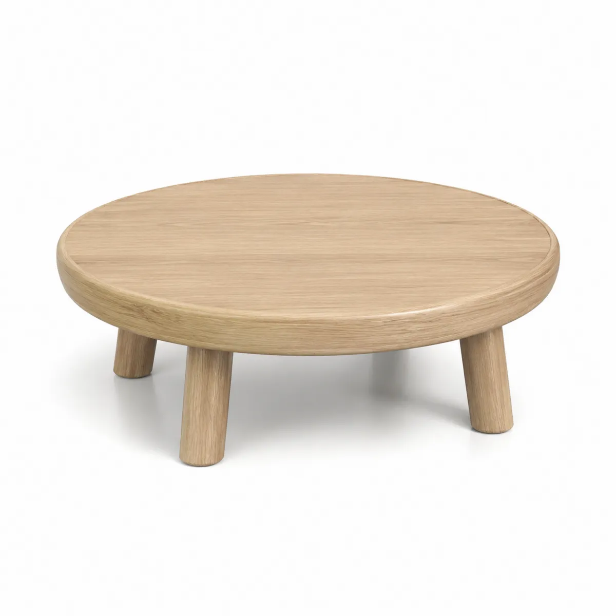 Table basse ronde en bois de chêne massif Ø75 cm-Cosyvillaa