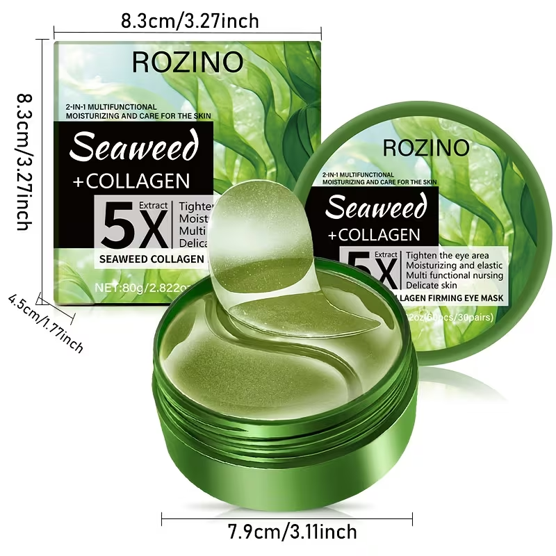 Instant Lift Firm Seaweed Collagen Eye Mask-Instant Smooth Out Puffy Eye Signs, Under Eye Patches, Moisturiz, Reduced Dark Circles/eye Bags/Wrinkles Appear, Suitable for Swollen Eye/dark Circles, Improved Fatigue Eyes, Dull, Loose, Swollen of Signs