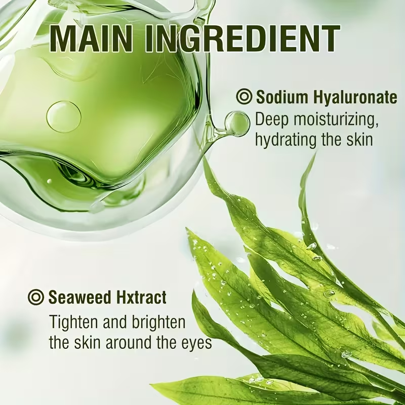 Instant Lift Firm Seaweed Collagen Eye Mask-Instant Smooth Out Puffy Eye Signs, Under Eye Patches, Moisturiz, Reduced Dark Circles/eye Bags/Wrinkles Appear, Suitable for Swollen Eye/dark Circles, Improved Fatigue Eyes, Dull, Loose, Swollen of Signs