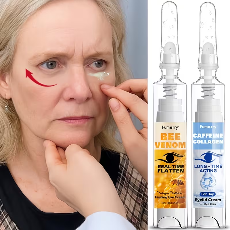 Day and Night Eye Cream Set, Instant Lift Eye Cream, Contains Collagen, Bee Venom And Caffeine, for Dark Circles And Puffiness, Firming, Lifting, Deep Moisturizing And Nourishing Eye Skin