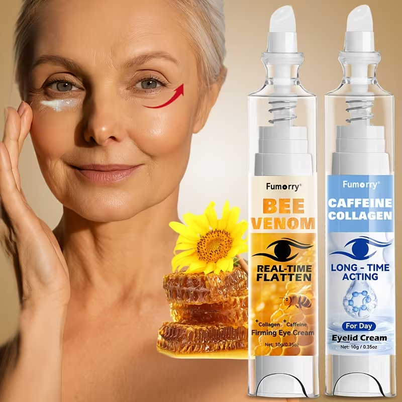 Day and Night Eye Cream Set, Instant Lift Eye Cream, Contains Collagen, Bee Venom And Caffeine, for Dark Circles And Puffiness, Firming, Lifting, Deep Moisturizing And Nourishing Eye Skin