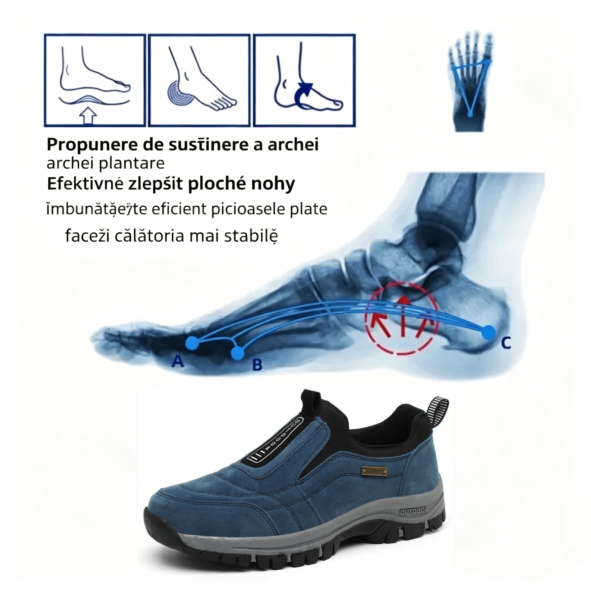 [🔥Reducere limitată de 50% - Nu ratați!] Pantofi ortopedici cu design ergonomic - vă ajută să scăpați ușor de durerile de picioare 👞