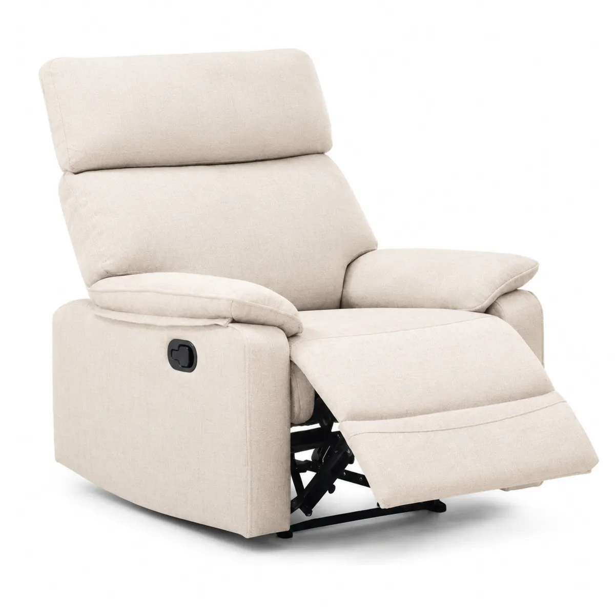 Fauteuil inclinable en tissu polyester beige