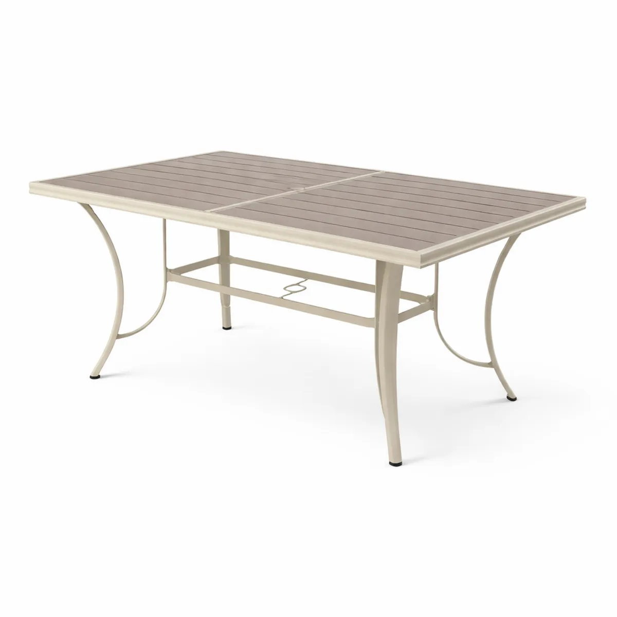 Table de jardin en métal et composite 150x90cm