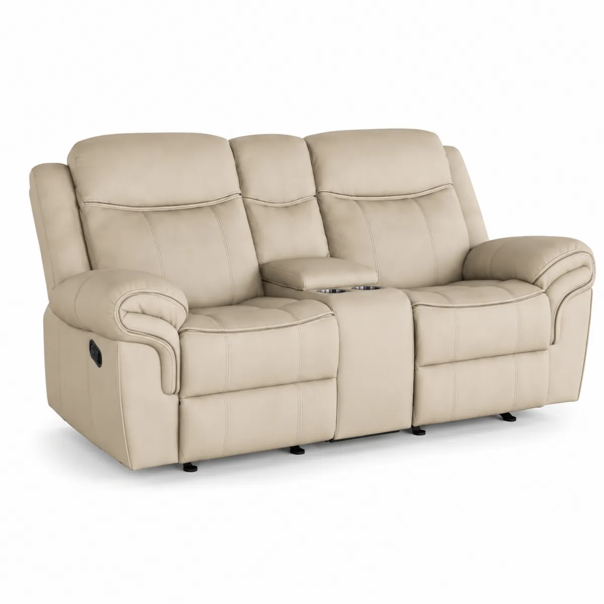Canapé inclinable en cuir Synthétique Beige