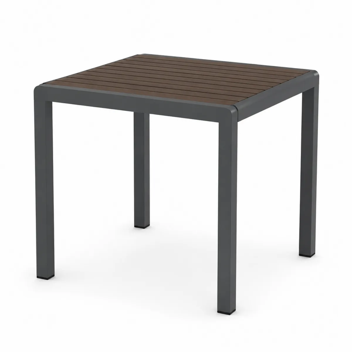 Table de jardin en aluminium et bois composite 75x75x74 cm