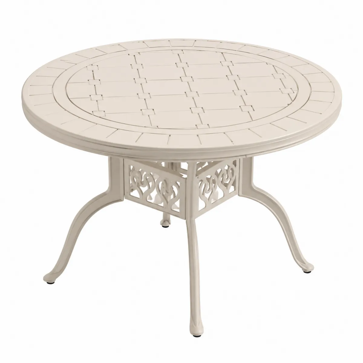 Table ronde en aluminium pour extérieur, Blanc