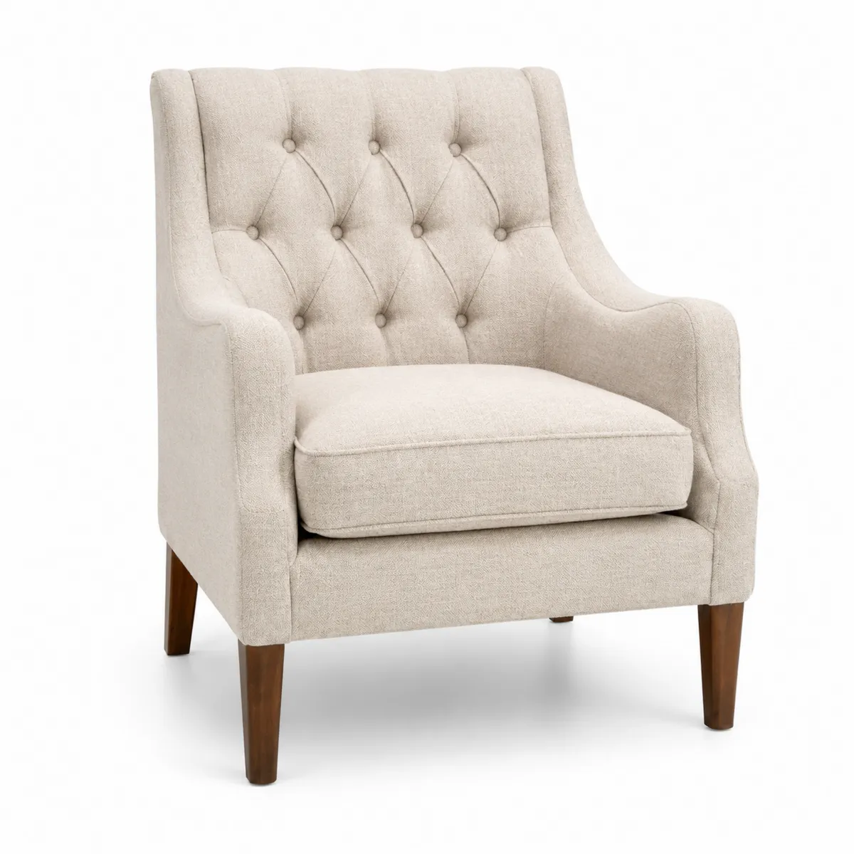 Fauteuil en tissu avec pieds en bois