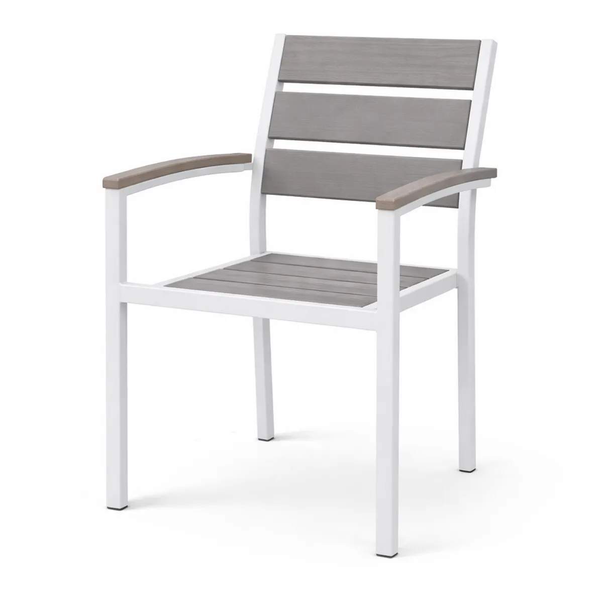 Chaise de jardin en aluminium avec lattes en composite Gris