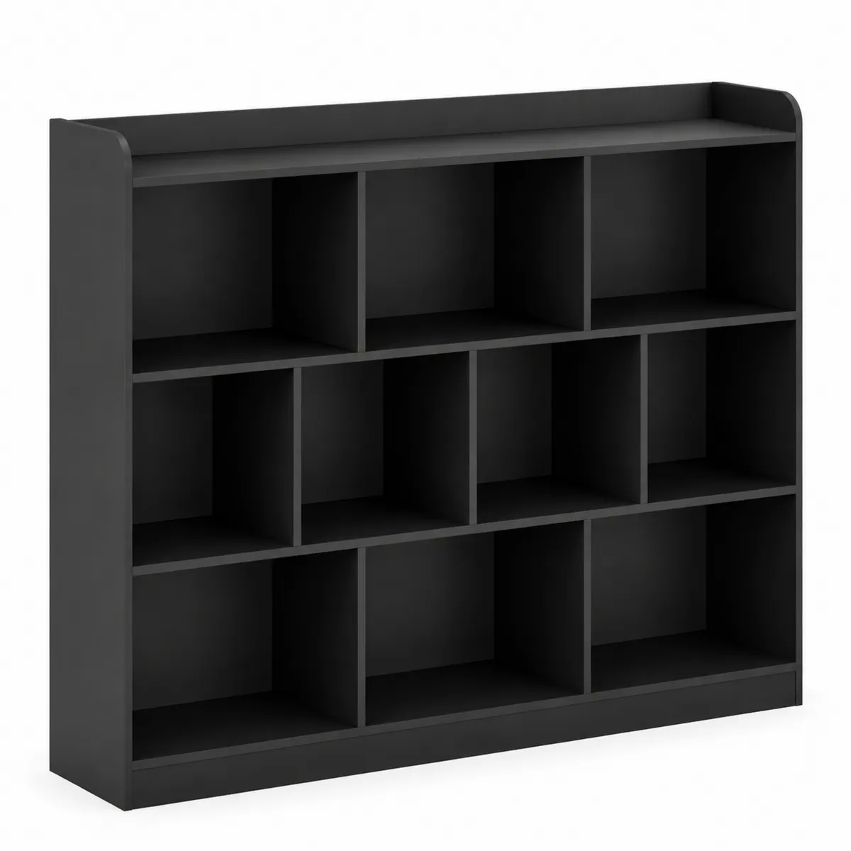 Étagère de rangement en MDF noir 12 compartiments 120x100x30cm