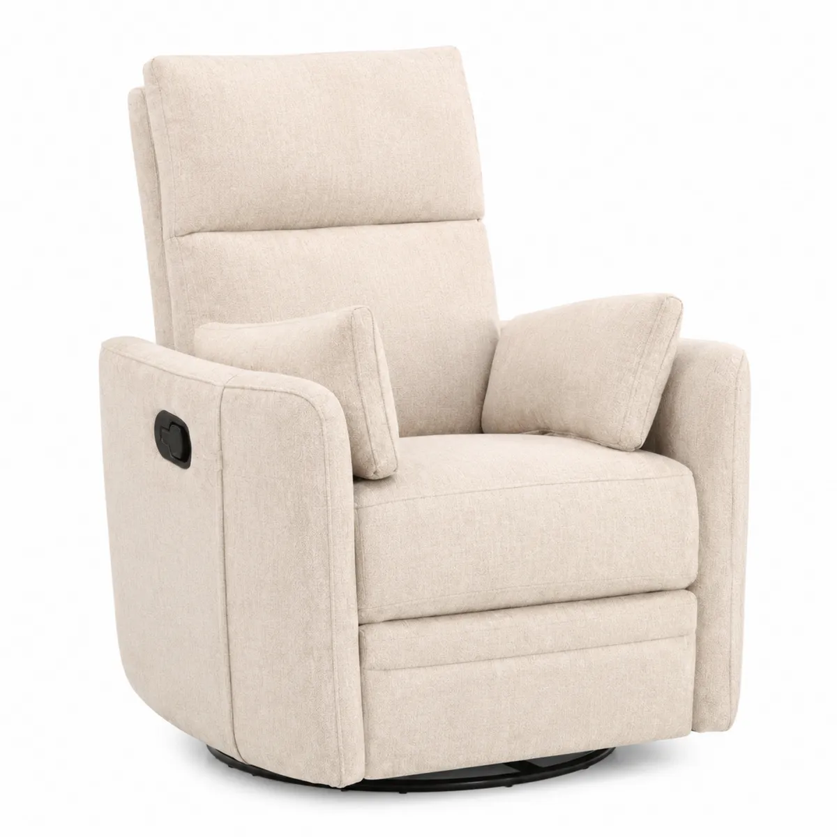 Fauteuil inclinable en tissu avec repose-pieds Beige