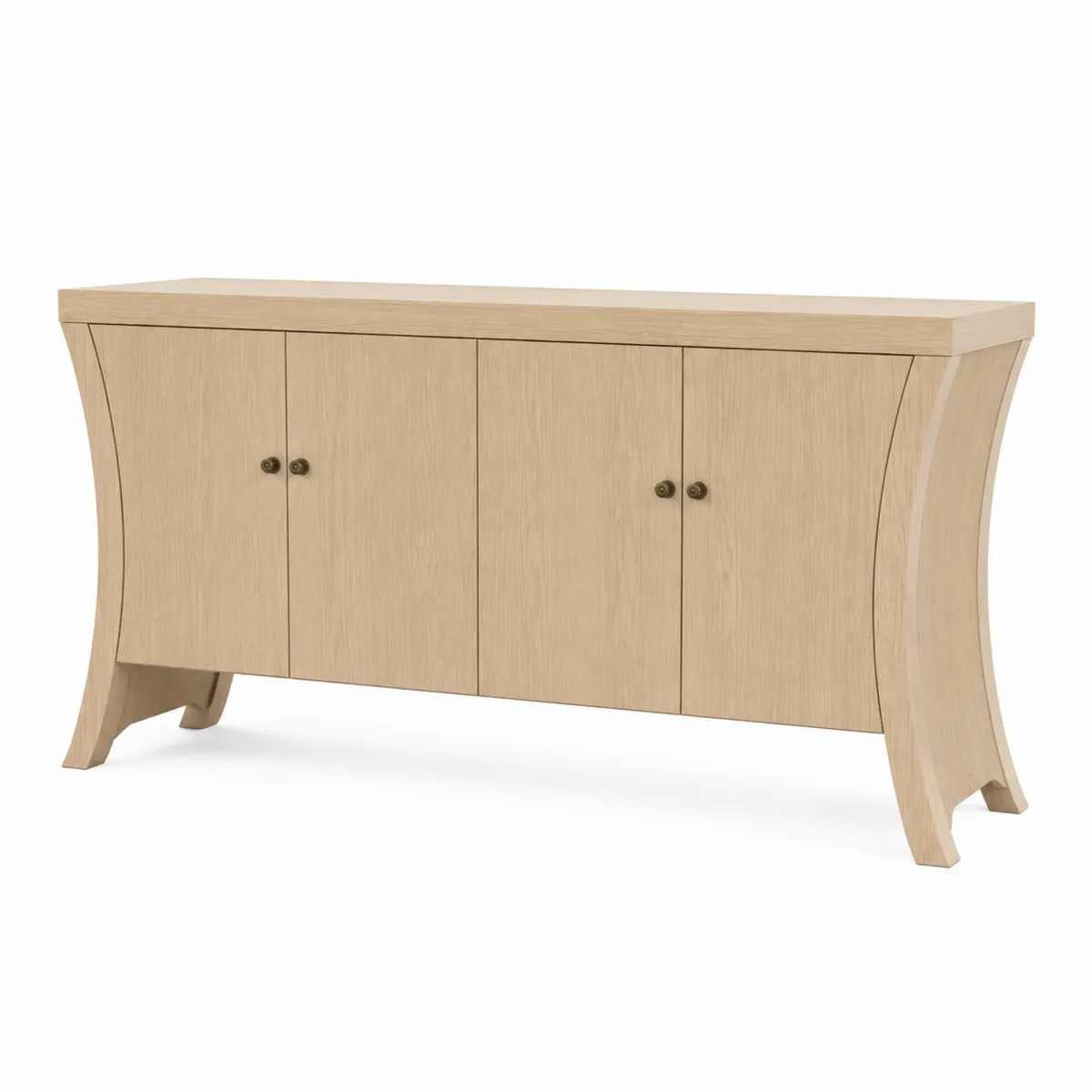 Buffet en bois de chêne avec portes courbées 180x45x90 cm