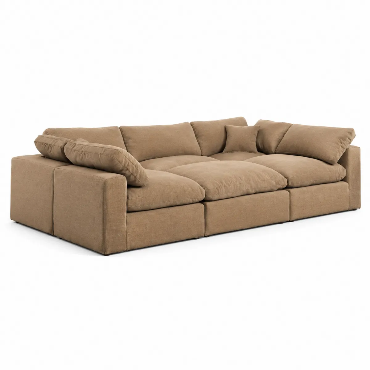 Canapé modulaire en tissu marron 300 cm