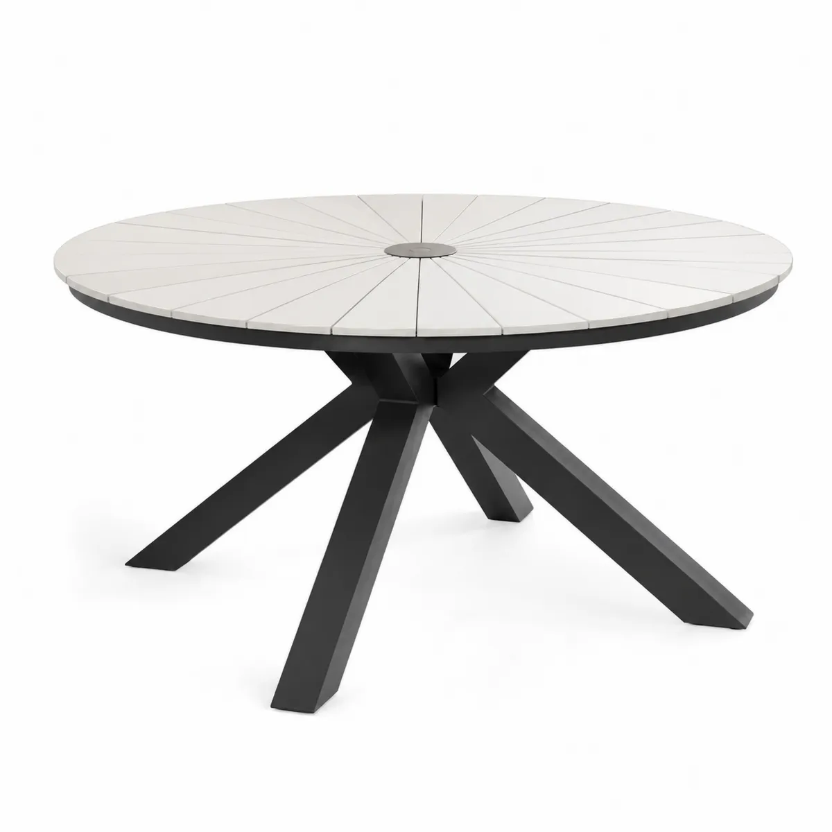 Table ronde en aluminium et céramique 150 cm Blanc/Noir
