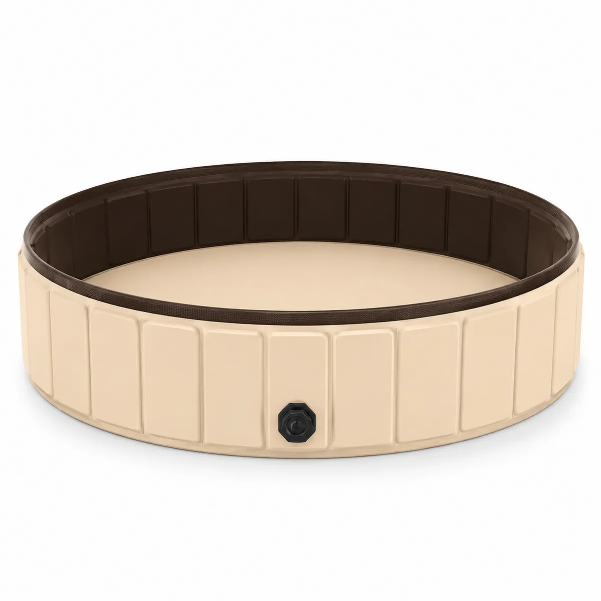 Piscine pour chien pliable en PVC Beige/Marron 120 cm