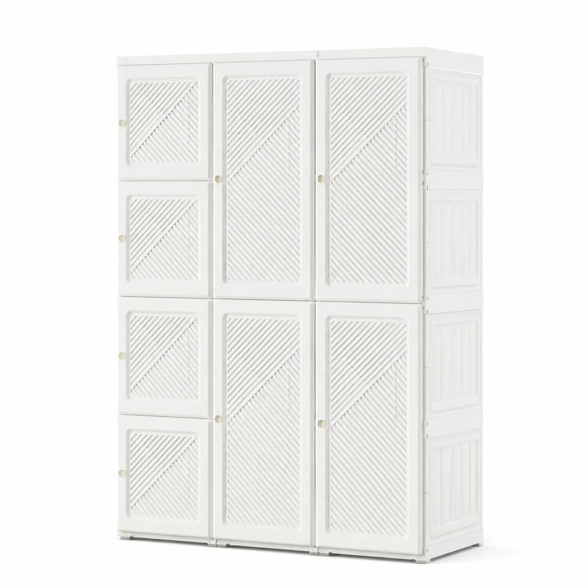 Armoire en Plastique à 6 Portes Blanc
