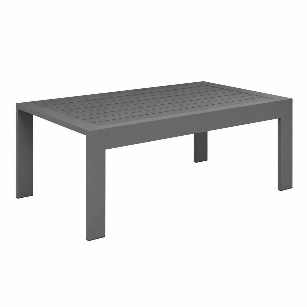 Table basse de jardin en aluminium gris