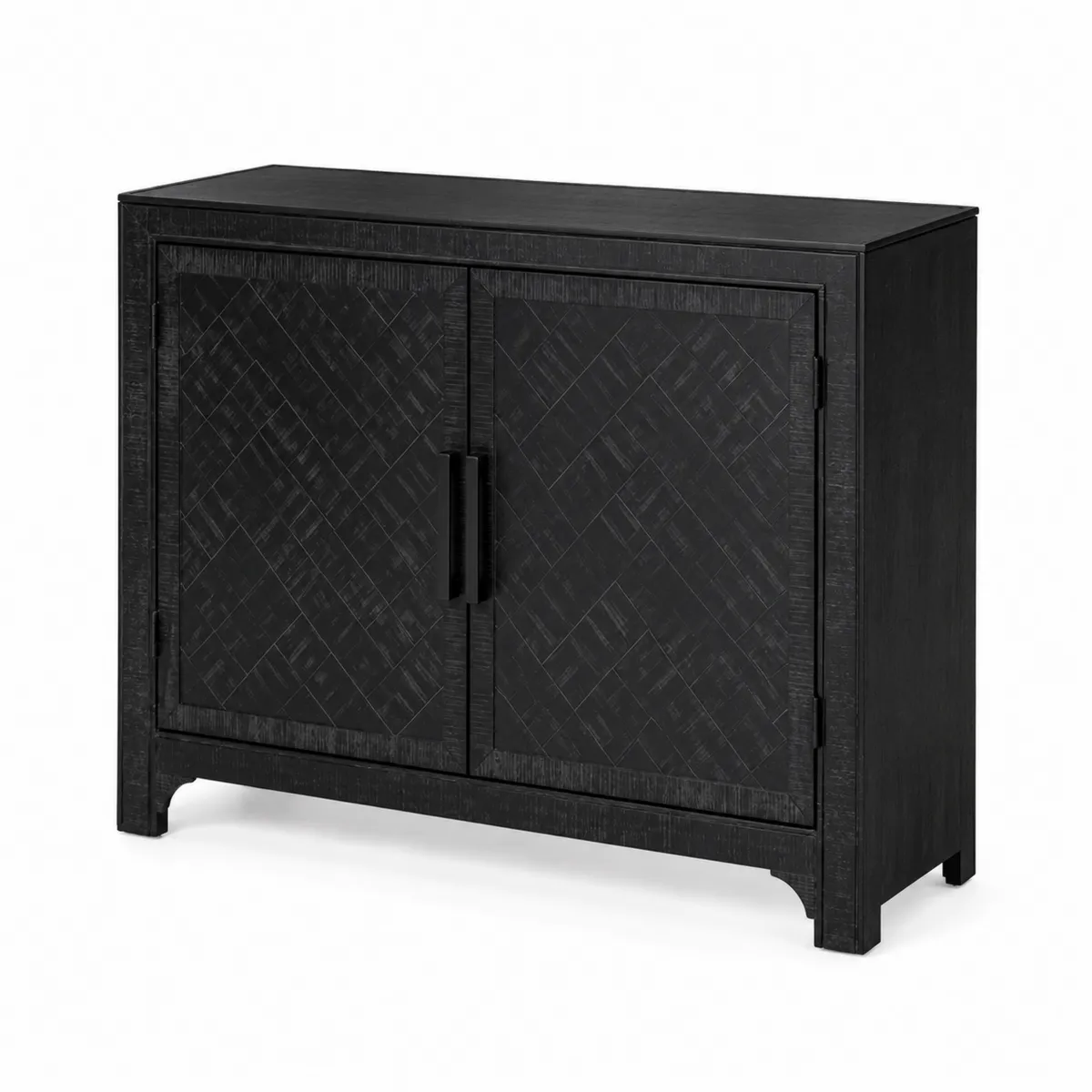 Buffet en bois de manguier noir avec portes battantes