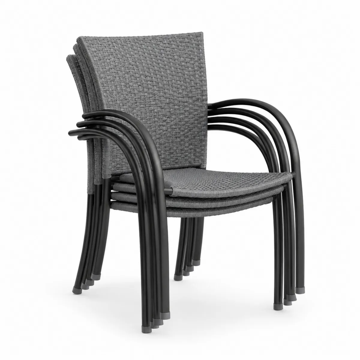 Chaise empilable en rotin synthétique avec cadre en métal