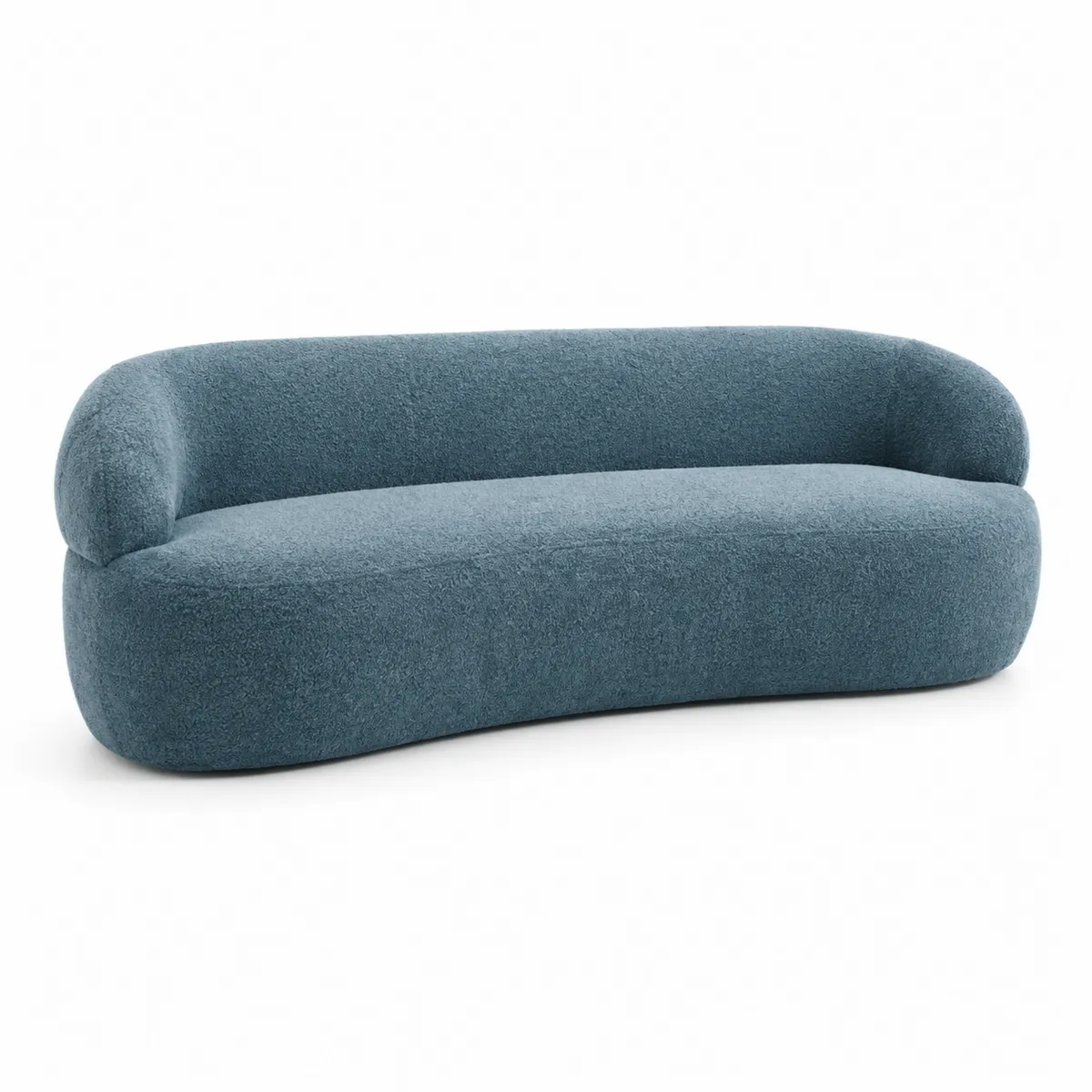 Canapé courbé en tissu polyester Bleu