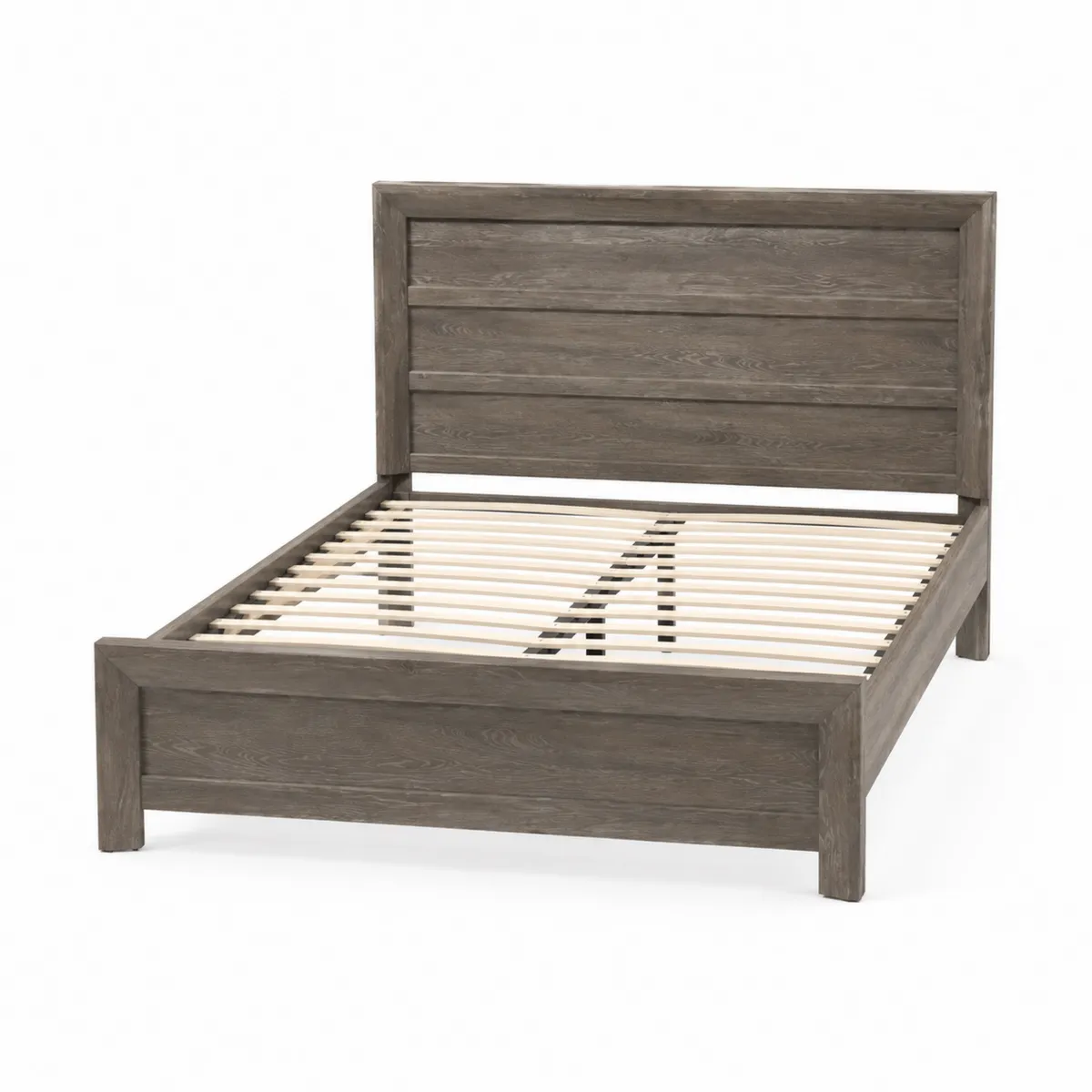 Lit double en bois de pin massif 140x200 cm