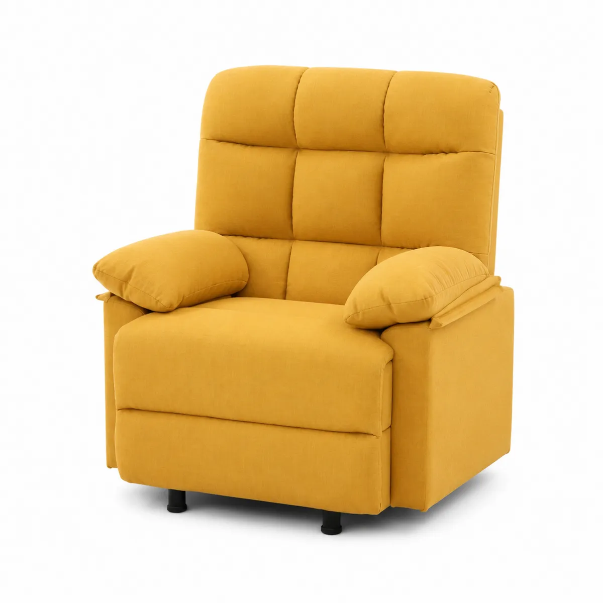 Fauteuil inclinable en tissu polyester jaune