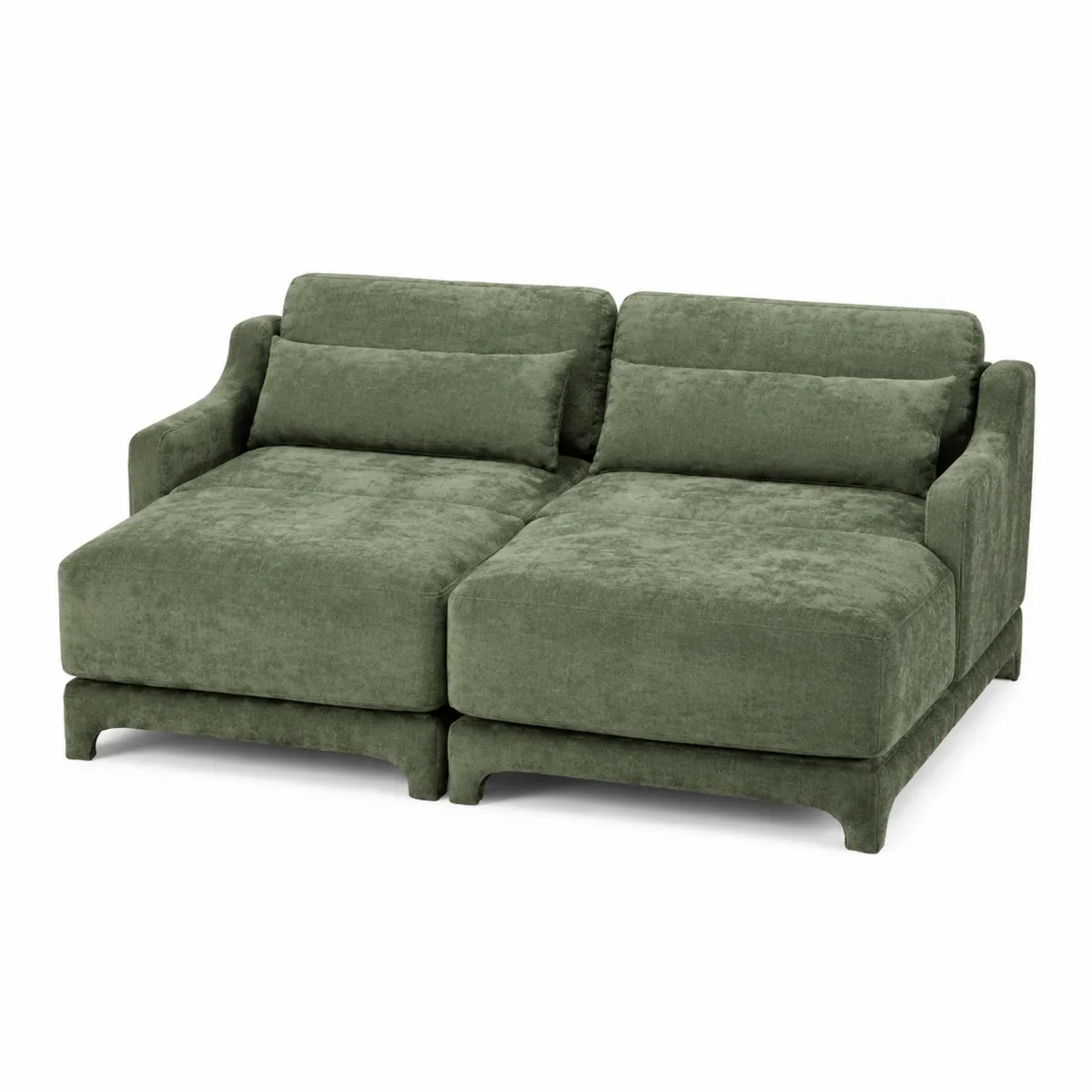 Canapé modulaire en tissu vert 2 places