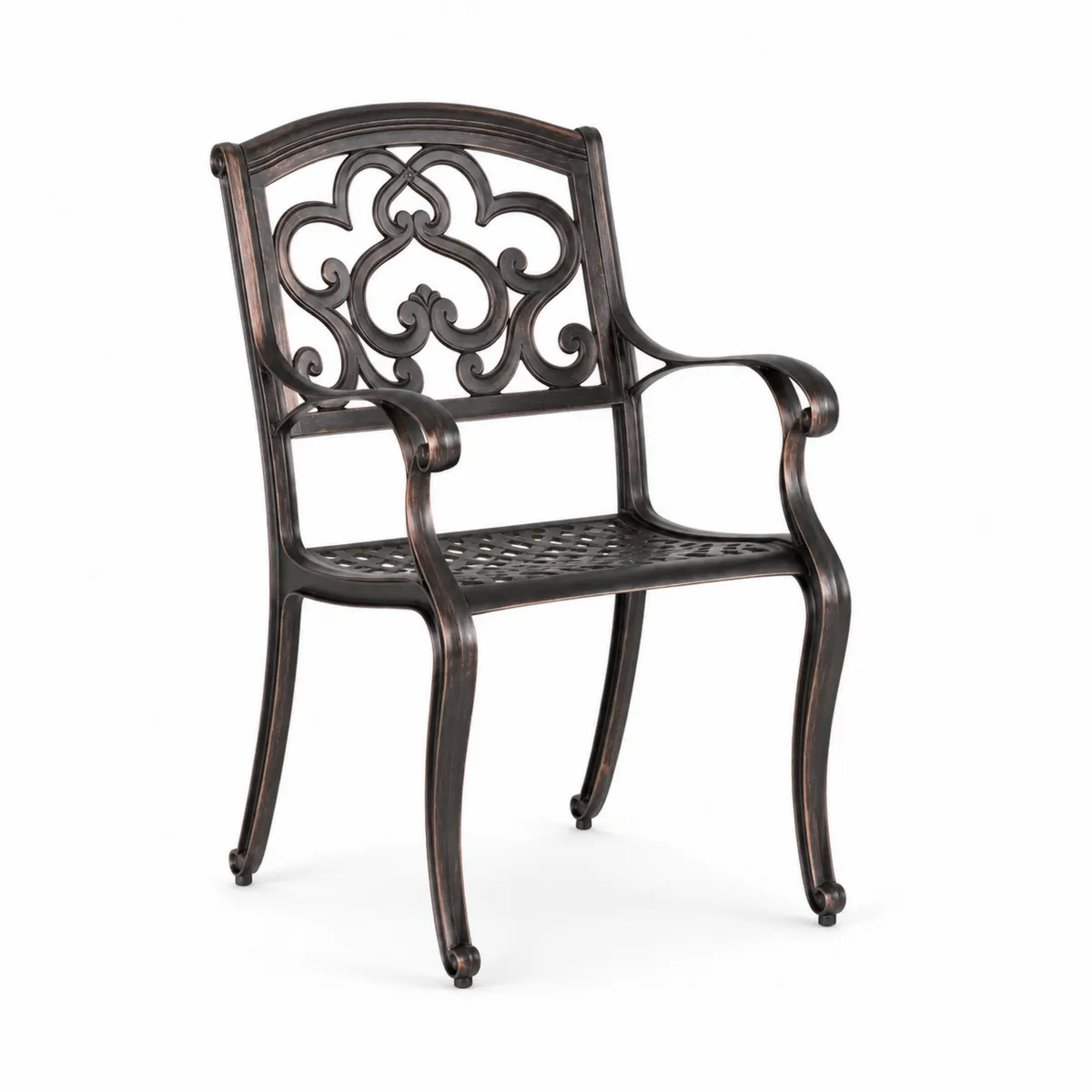 Chaise de jardin en métal motif bronze