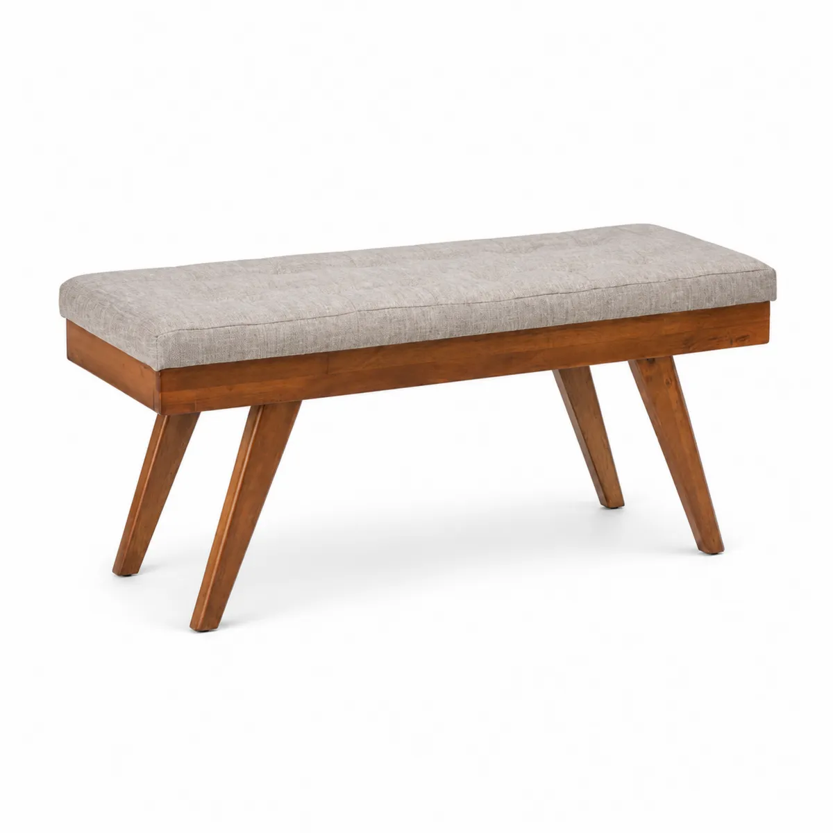 Banc en bois avec tissu en polyester Beige
