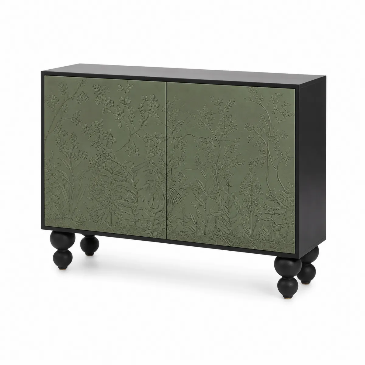 Aparador de Madera MDF Verde con Patas Esféricas